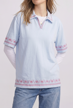 Embroidered Polo Tee — Unisex Relaxed Fit