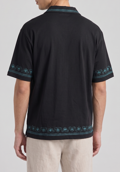 Embroidered Polo Tee — Unisex Relaxed Fit