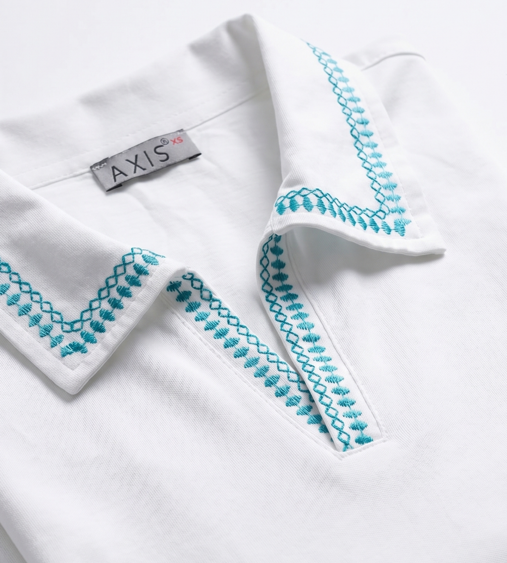 Embroidered Polo Tee — Unisex Relaxed Fit