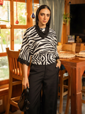 Wild Print Round Neck Blouse