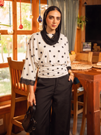Polka Dot Round Neck Blouse