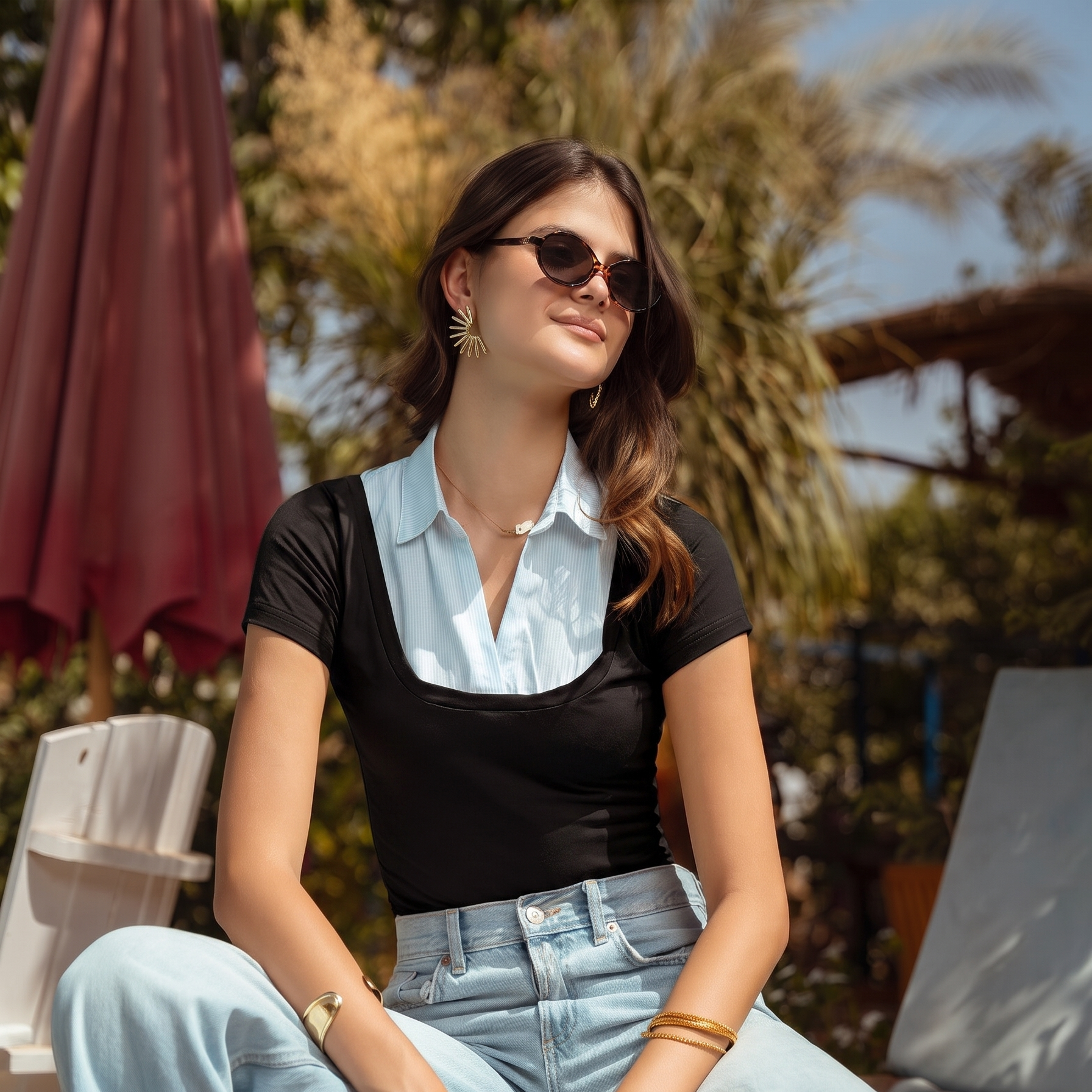 Layered Short Sleeve Top