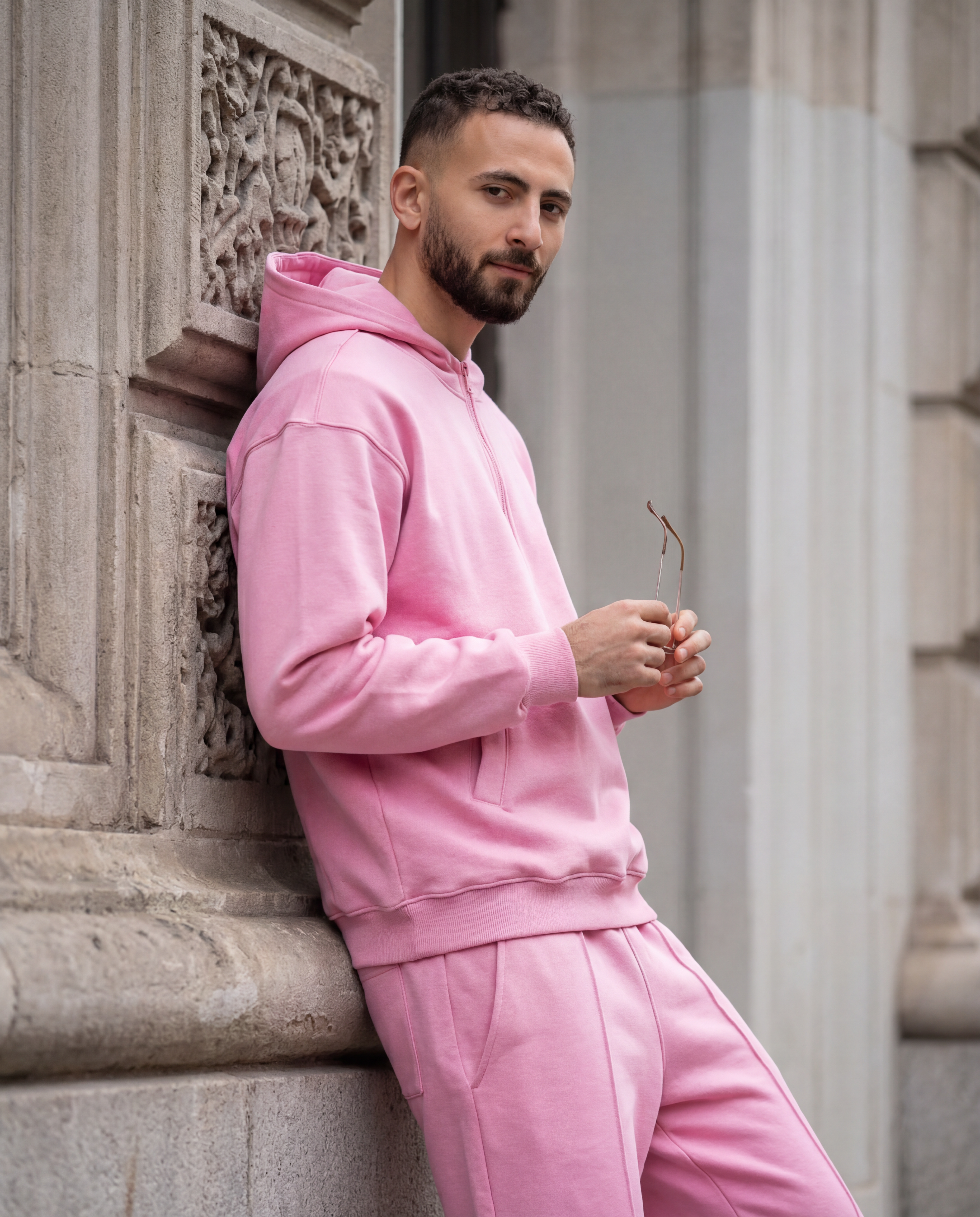 Unisex Rose Quarter-Zip Hoodie Set
