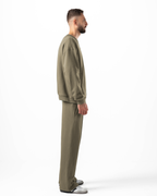 Unisex Olive Zip-Up Sweater Set